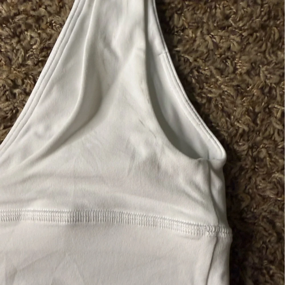Lululemon White Racerback Sports Bra Medium Support Yoga Gym Athleisure‎